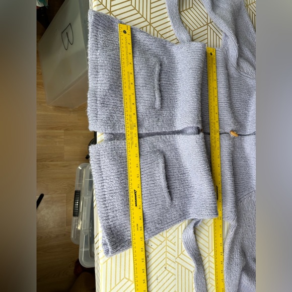 Crossing Pointe Lavender Sweater Cardigan Wool Blend Sweater Belted Size Large - Picture 14 of 14